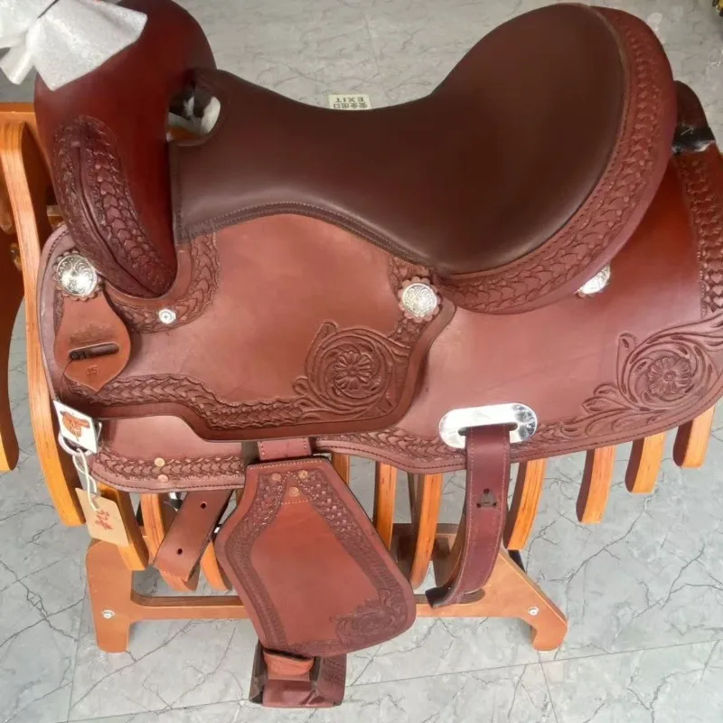 

Western saddle, western saddle, full set of big horse saddle, wild riding around the pain western saddle