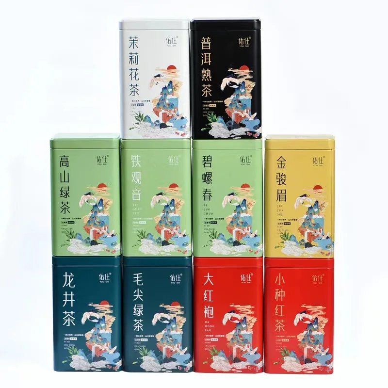 Premium Tieguanyin, Da Hong Pao, Jasmine Tea, Green Tea, Black Tea, Oolong Tea  Aluminum Cans & Bucket Tea Packaging Boxes