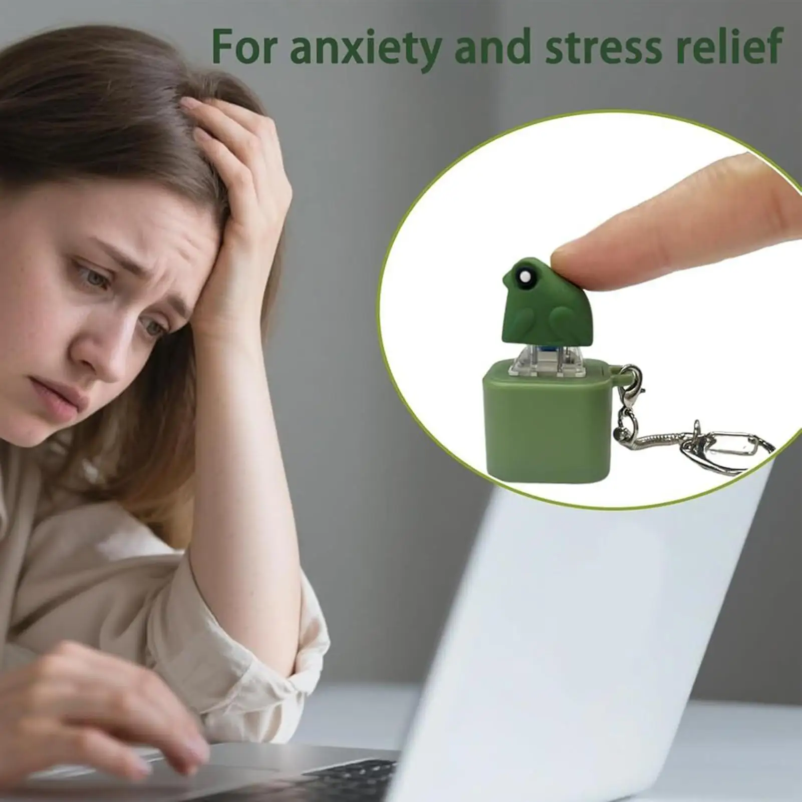 Clicant clavier jouet jeu sensoriel anti-Stress lueur et son grenouille porte-clés Clicker Fidget pour les jeunes enfants lieu de travail