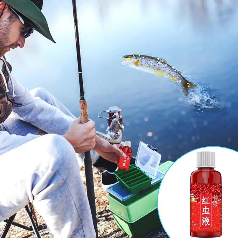 Concentrated Red Worm Liquid 60ml Fishing Bait Additive Scent Fish Attractants Smell Lure Tackle Food For Trout Cod Carp Bass