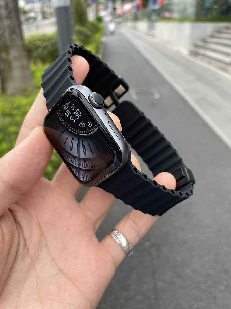 Ocean Strap für Apple Watch 10 9 8 7 Ultra Band 46mm 45mm 49mm 44mm 41/42mm Silikon Magnetisches Sport-Armband iWatch Series SE 6 – Detail 10
