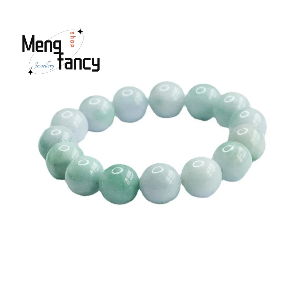 Natural Myanmar Jadeite Floating Green Jade Bracelet Exquisite Elegant Simple High-grade Couple Luxury Quality Fashion Jewelry