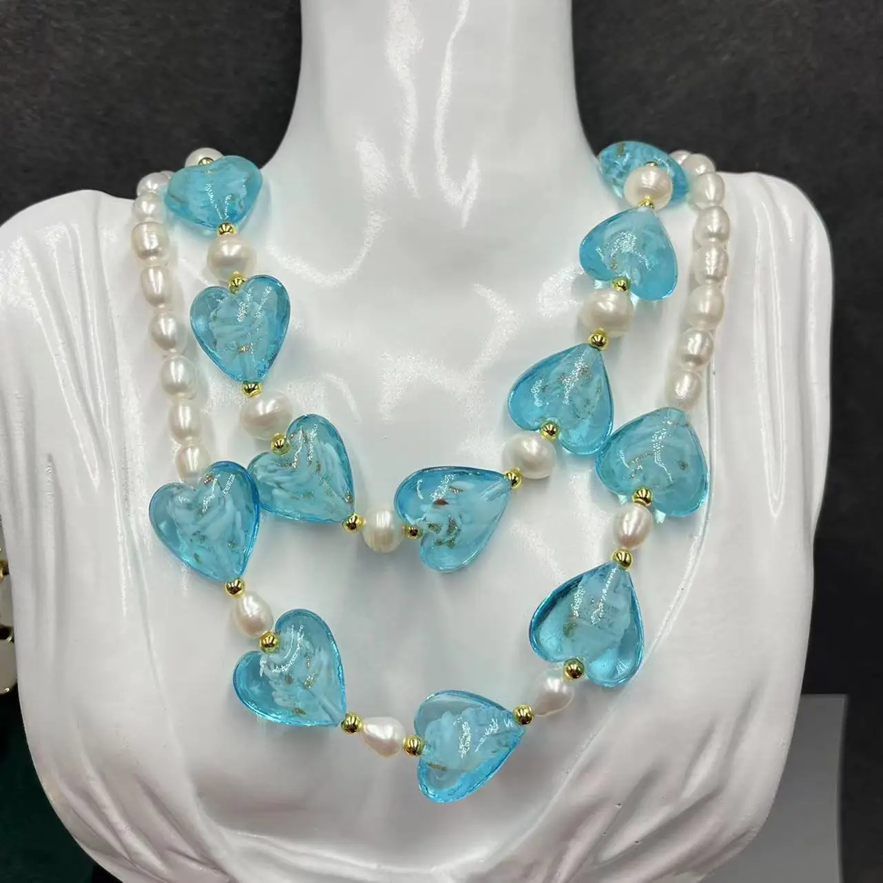 

Vintage Jewelry for Women Necklace Bracelet Luxury Elegant Heart Beads Imitation Pearl Perfect for Daily Wearing Party Fashion