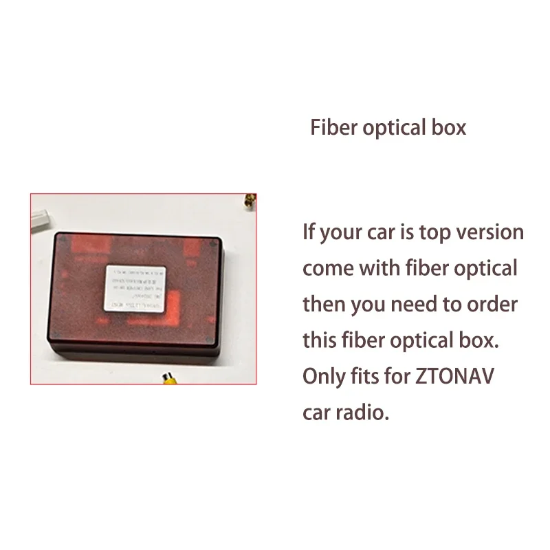 Fiber box for top version cars come with fiber optical