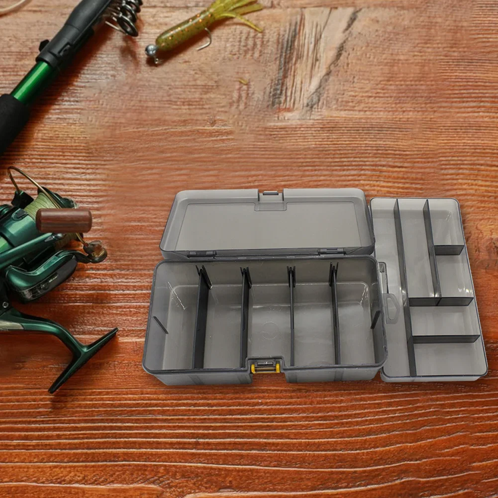 Double Layer Fishing Box Waterproof Plastic Fishing Lure Box with Adjustable Dividers Lure Hook Minnow Bait Storage Case