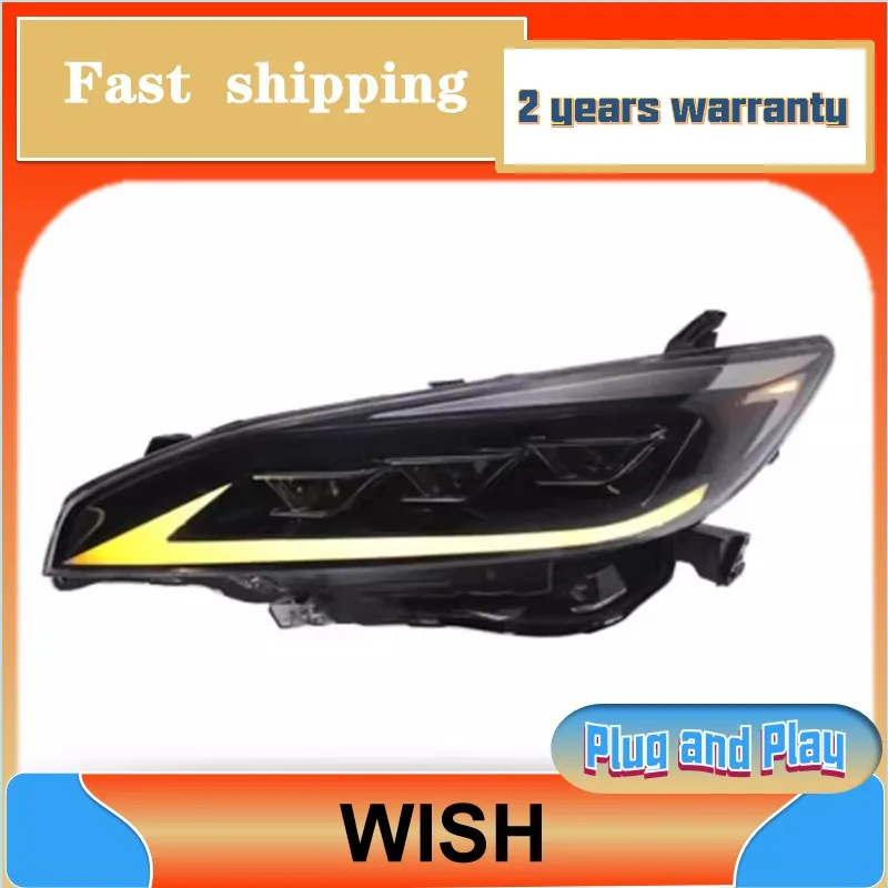 Car Styling for Toyota Wish Head Lamp 2009-2015 Wish Headlight DRL Turn Signal Low High Beam Projector Lens