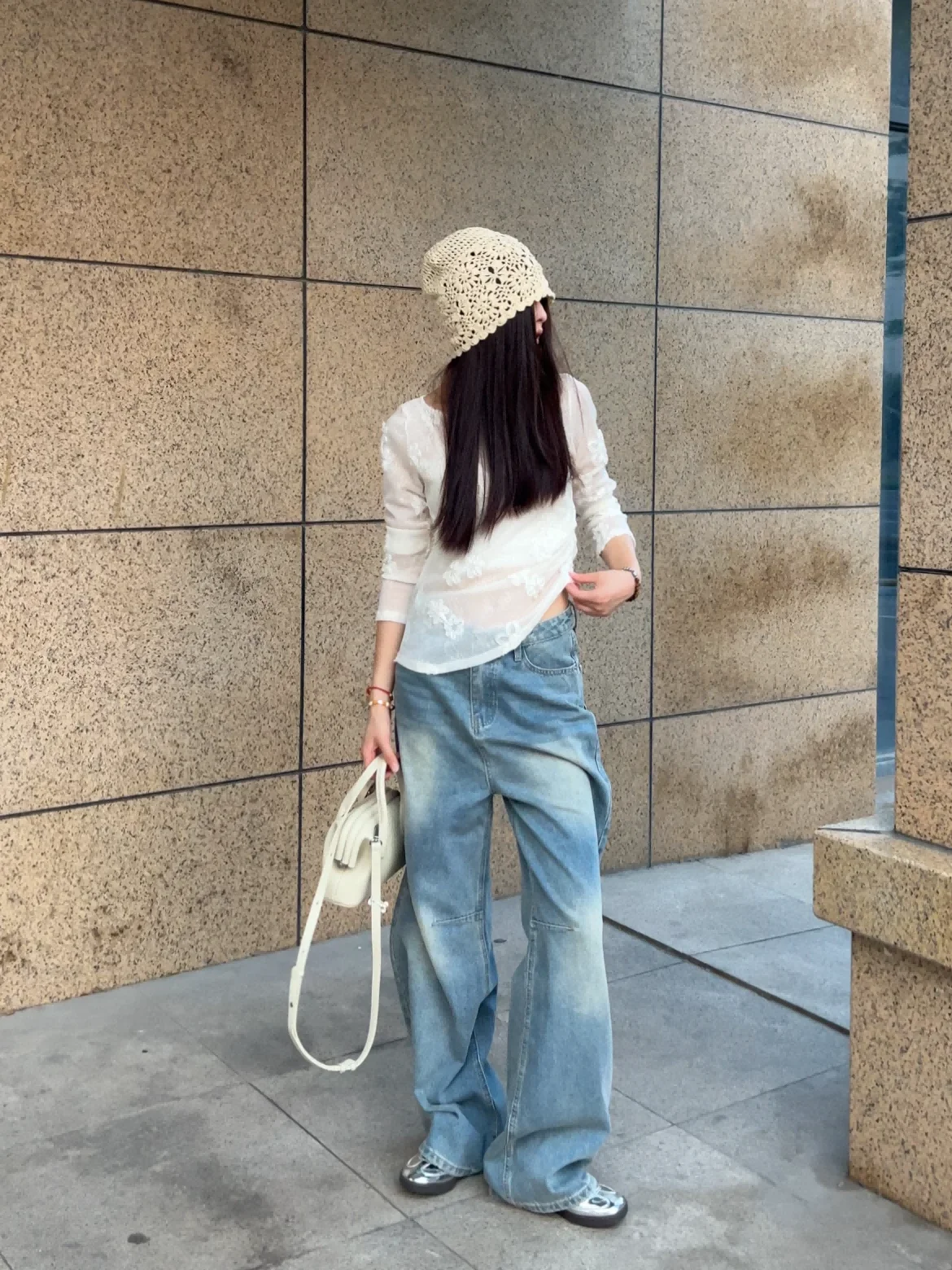 

Retro Straight Leg Denim Jeans Women's Autumn New Korean Sle Loose Versatile Floor-Length Wide Leg Pants Deep Color Long Pants