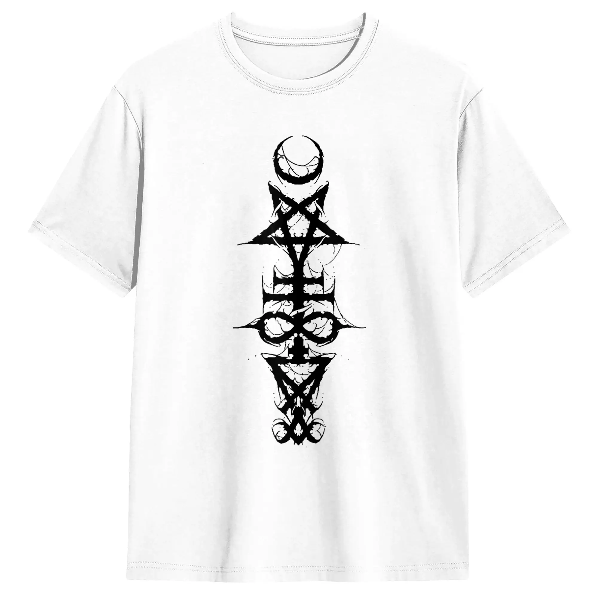 Satanic Symbols Sigil of Lucifer T-Shirt for Men  Humorous 100% Cotton Tee Shirt O Neck Short Sleeve T Shirts Big Size Clothes