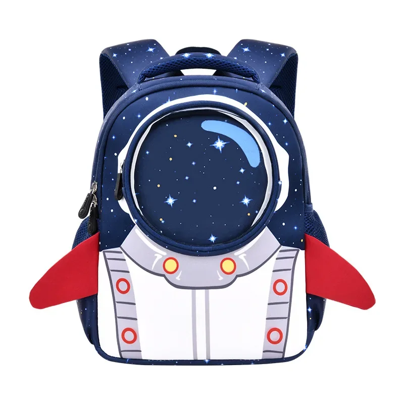 New trendy diving fabric kindergarten backpack 2-5 years old cute cartoon space astronaut children\'s backpack