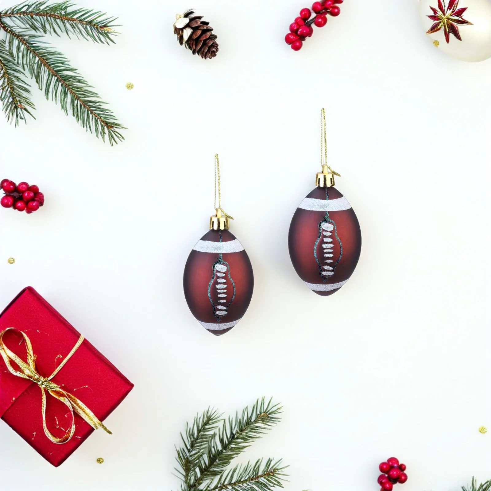 

12 Pcs Football Ornamets Sports Ornaments Christmas Props Hanging Decorations Decorative