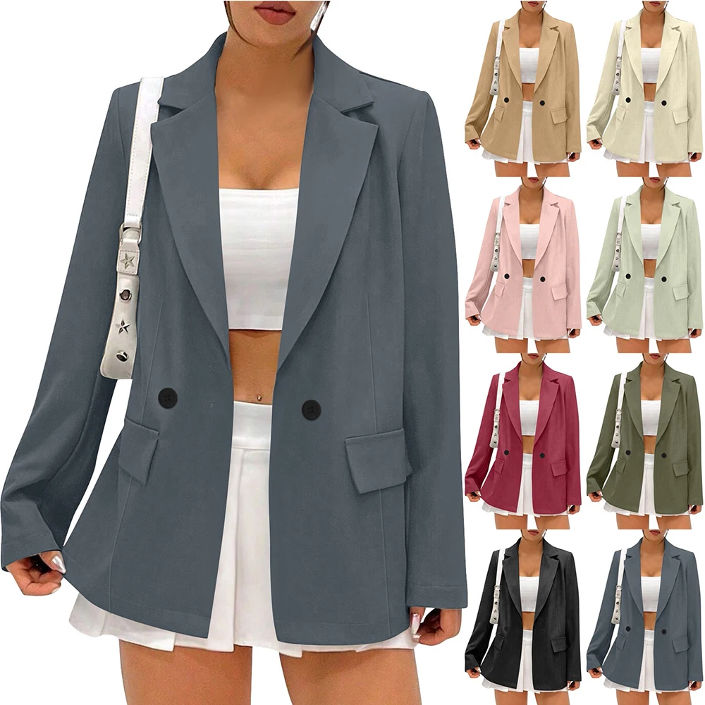 Пальто женское демисезонное однотонное на одной пуговице с V-образным вырезом