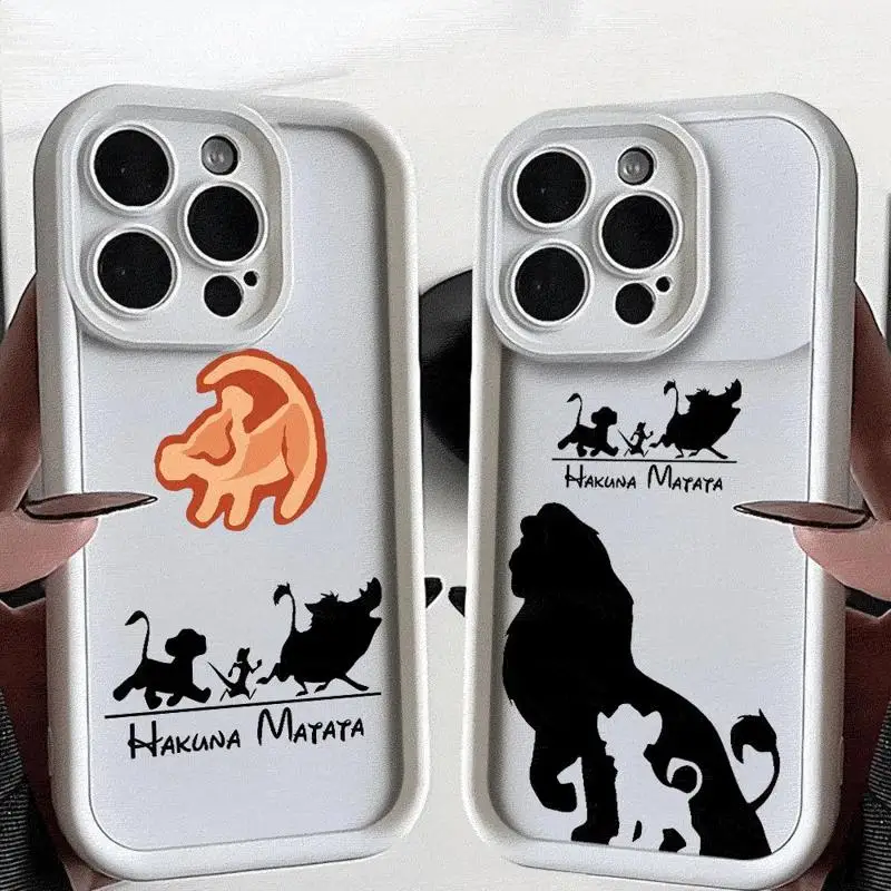 Disney Lion King Angel Eye Ladder Case For Apple iPhone 11 15 Pro Max 14 Plus 13 12 Shockproof Shell Silicone Funda Phone Cover