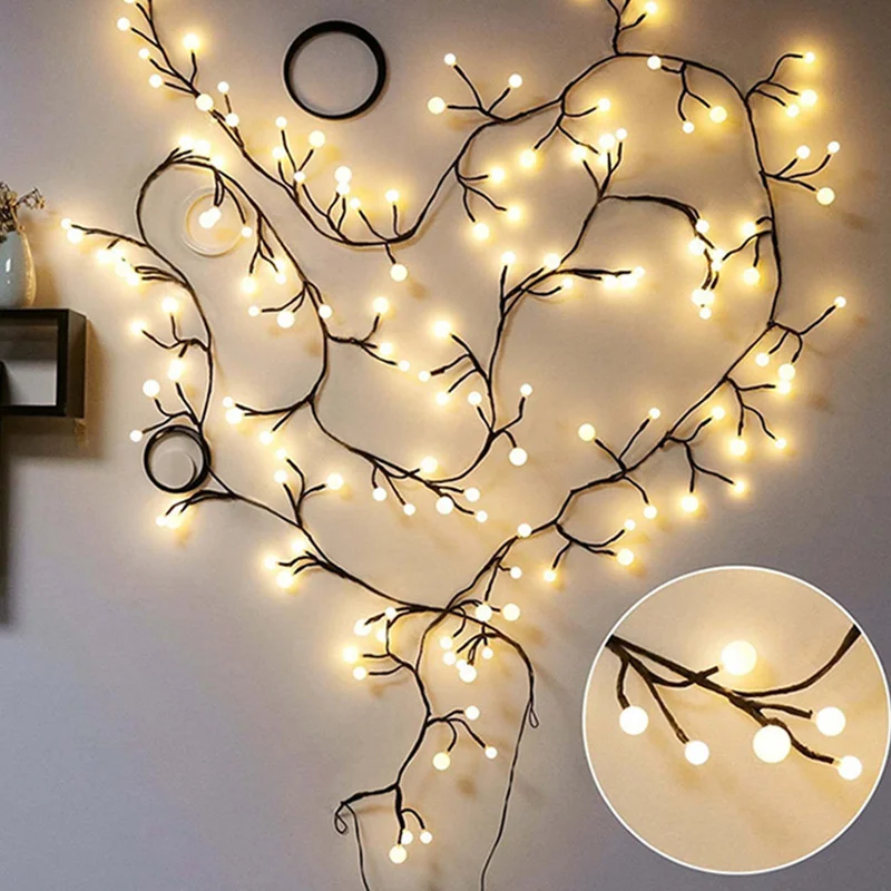 144 LEDS Branch Rattan Lights DIY Fairy Lights for Room Decor Holiday Wedding Party Flexible LED String Lights EU/US/UK/AU Plug