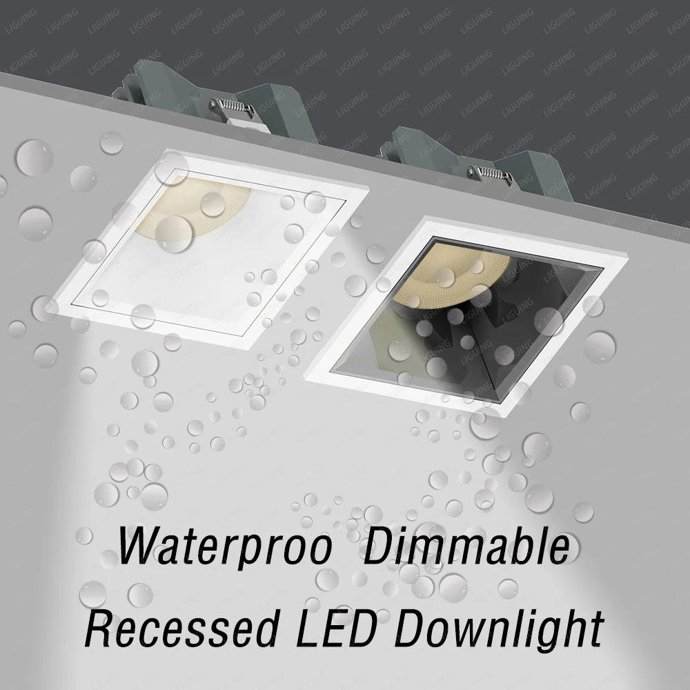 

IP65 Waterproof Ceiling Light Recessed LED Downlight Square Kitchen Bathroom Balcony Ceiling Lamps Spotlight Home Lighting Decor