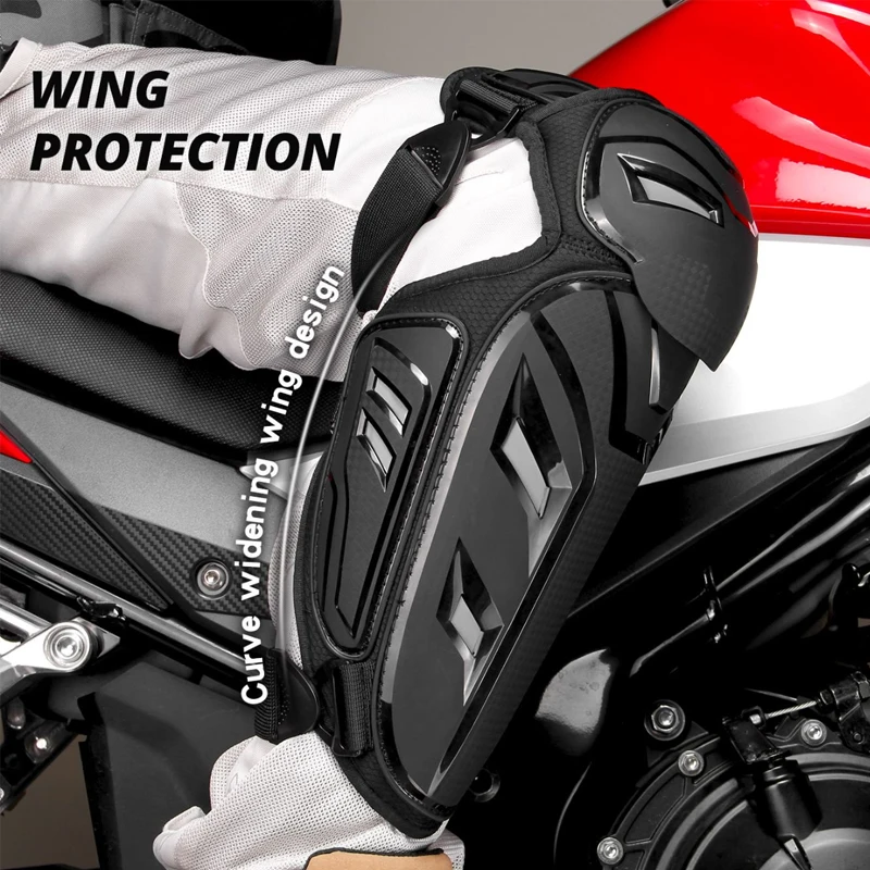 

Защитные накладки для коленей и локтей для мотоциклистов с широким расширенным дизайном, обеспечивающие большую площадь защиты для езды на открытом воздухе, гонок, катания на скейтборде.