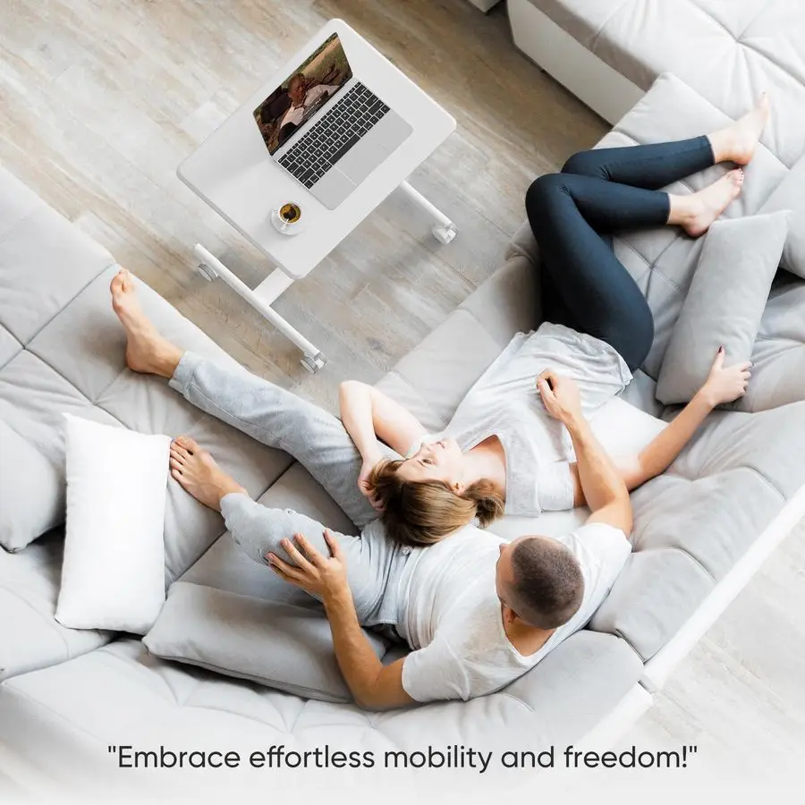 

Mobile Small Standing Desk Sit Stand Portable Rolling Laptop Desk with Lockable Wheels, Adjustable Height Computer Workstations,