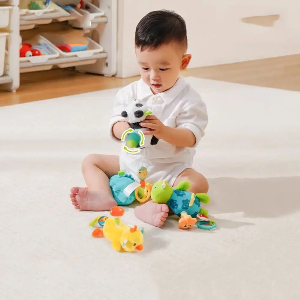 Tortue en coton PP, corde de traction moelleuse et interactive, Collection d'animaux en peluche, hochet suspendu pour bébé de dessin animé