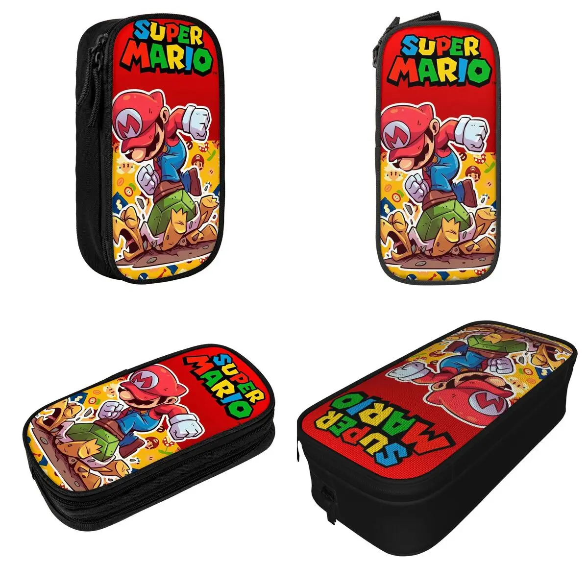 Super Mario Bros Cartoon Game Pencil Cases Anime Action Pen Holder Bag for Student Large Storage Office Gifts Pencilcases