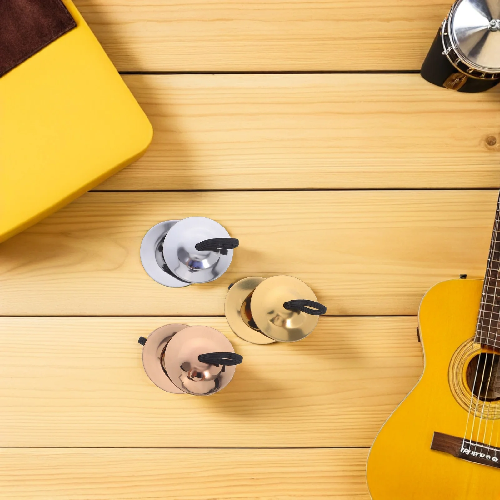 3 أزواج من أدوات الإيقاع النحاسية مقاس 5 سم لتعليم موسيقى أورف وحفلات الرقص والفصول الدراسية والأداء الخارجي