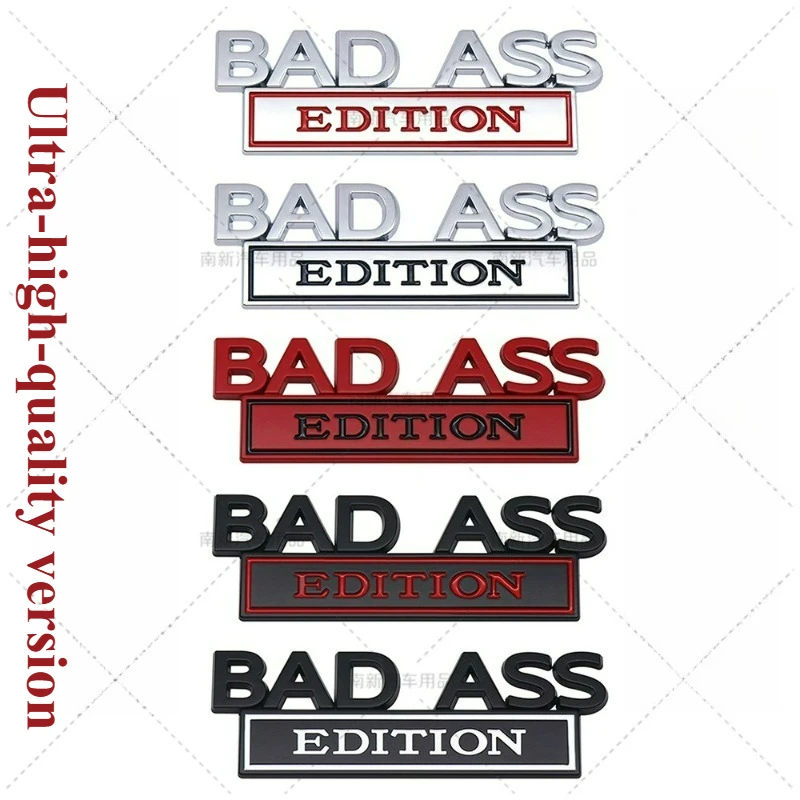 High-quality Modified Car Sticker 3D Stereoscopic 9.9*3.4CM BAD ASS EDITION Metal Material
