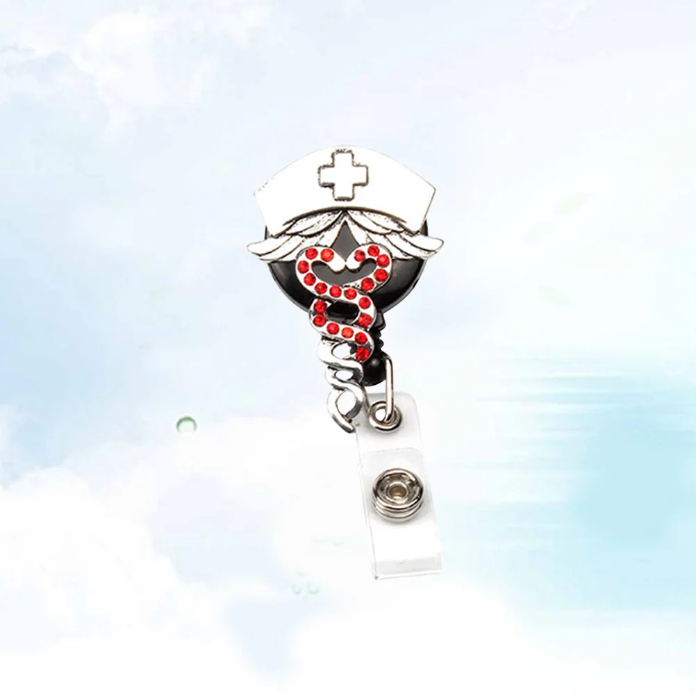 

Id Badge Reel Clips Red Retractable Cord Rotatable Clip for Trade Shows Meeting Factory Workers Stylish Badge Holder Use