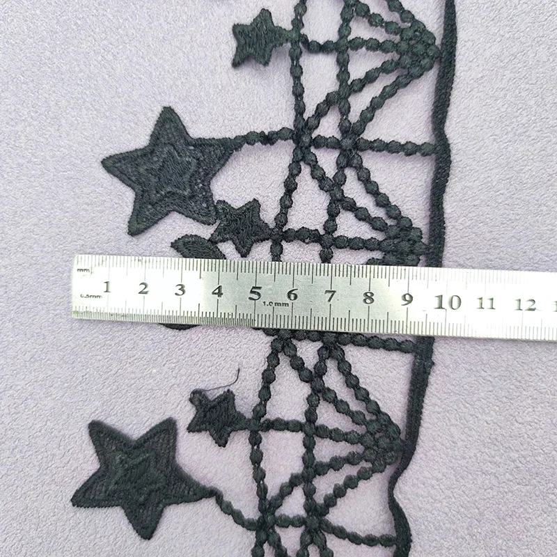 1 Yard Black And White Star Moon Water-Soluble Lace Wedding Clothing Accessories Decoration DIY Collar Sleeve Fabric