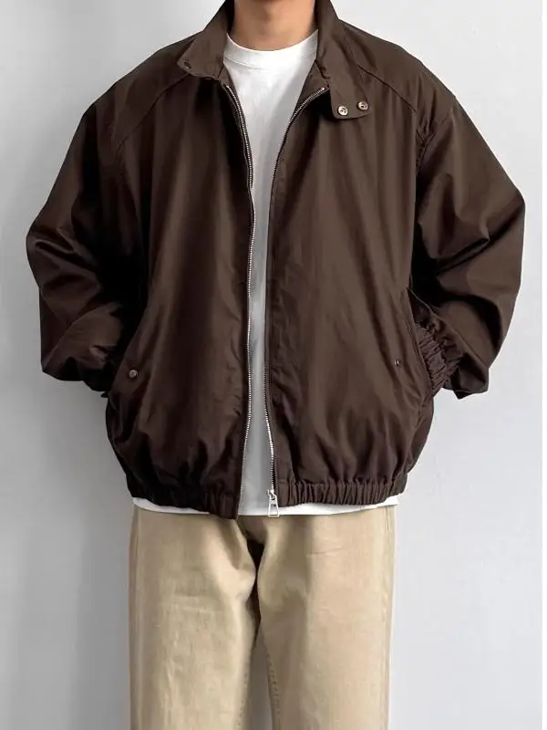 

Ретро корейский Sle ort Flight Jaet Свободная повседневная рабочая одежда Верхняя одежда Весна Осень Высокое качество Ветрозащитная застежка-молния