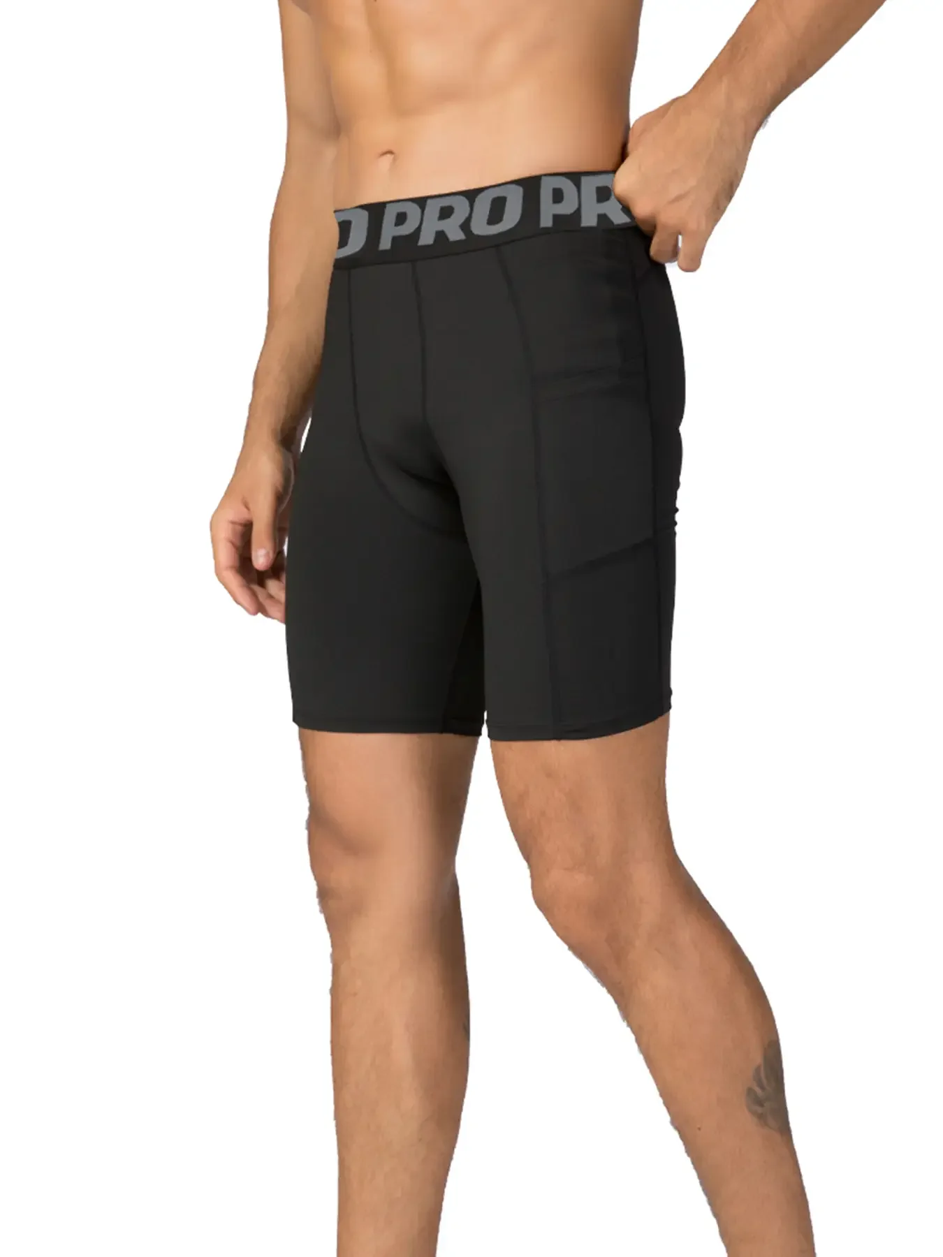 Paquete de 3 pantalones cortos de compresión para hombre con bolsillo, pantalones cortos de LICRA para correr, deporte, entrenamiento atlético, ropa interior de rendimiento