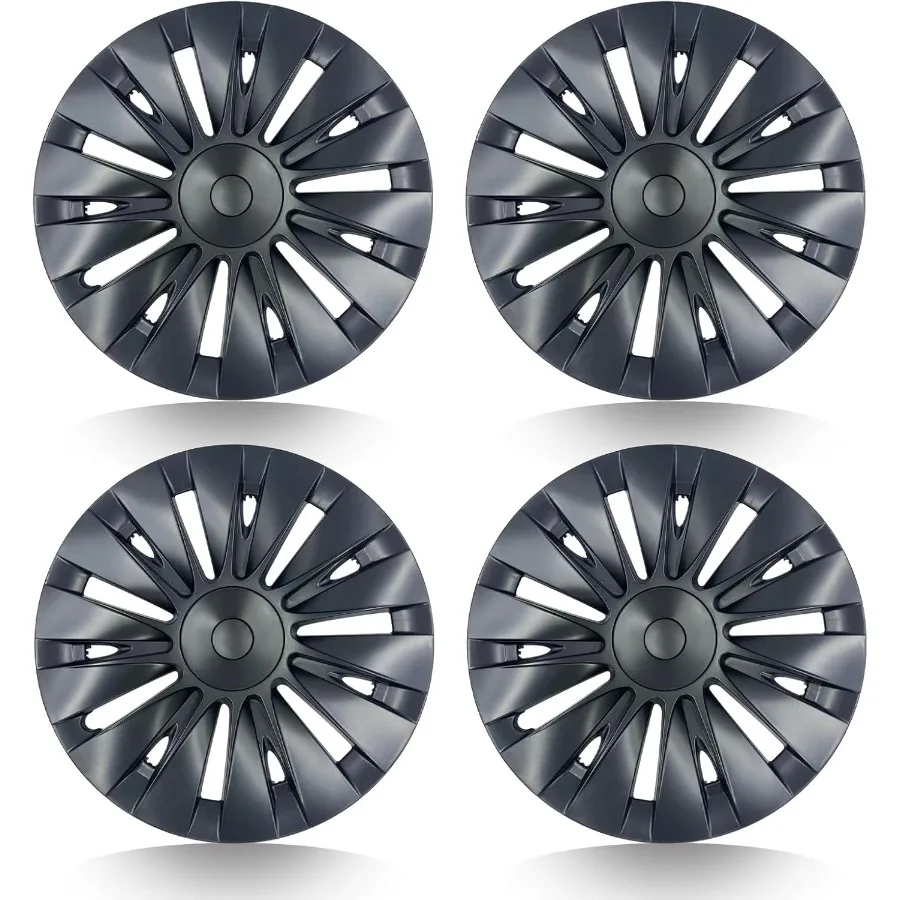 

Wheel Covers 18 Inch for Tesla Model Y Accessories 2024 2023 2022 2021 Black ABS Hubcaps 4 Pcs Compatible with Tesla Molde Y Ri