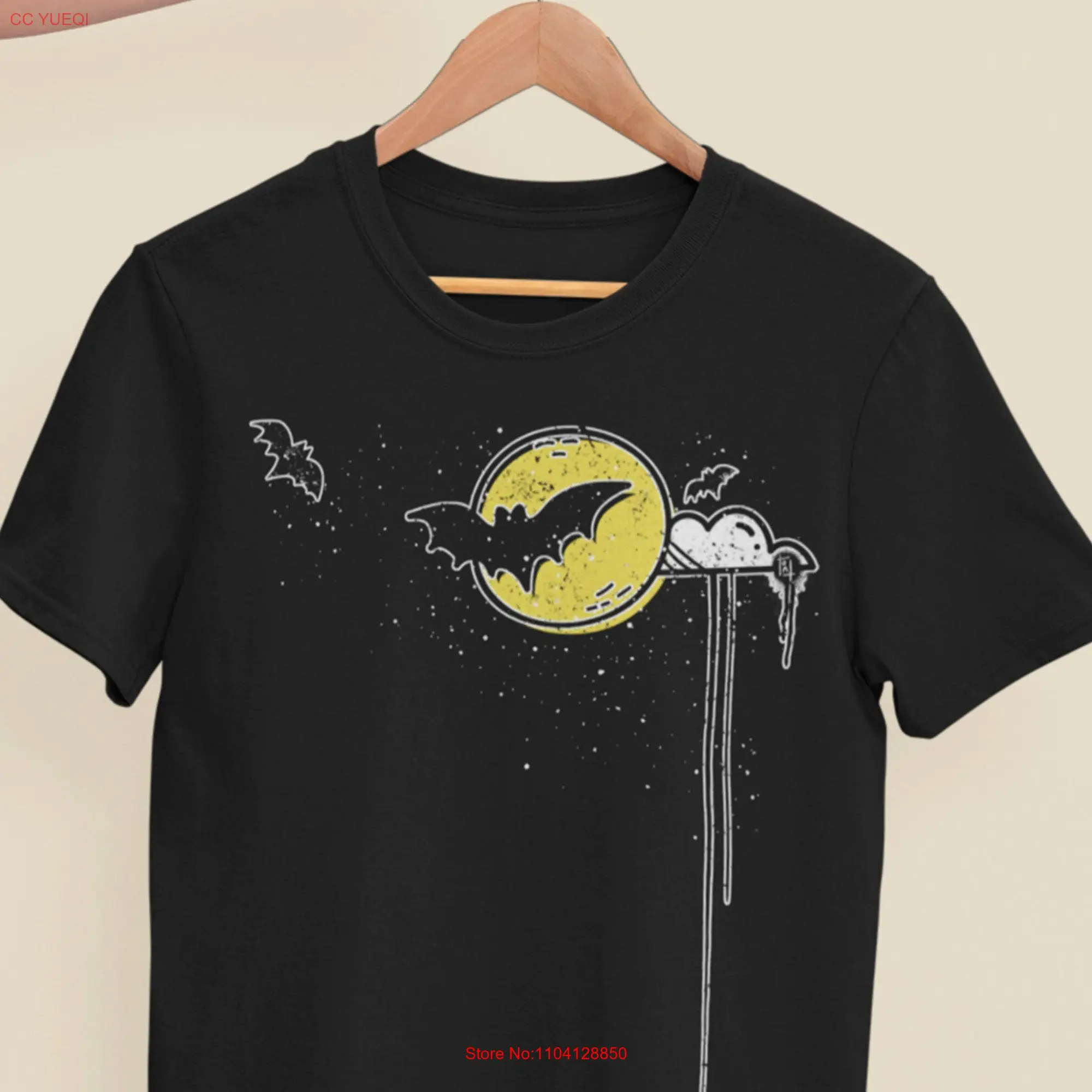 Halloween Night T shirt Cute Bats Midnight Flight Spooky Trick or Treat Party Nocturnal long or short sleeves