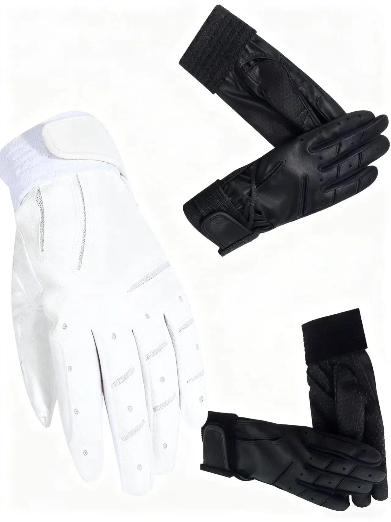 قفازات الفروسية الاحترافية للبالغين - لون خالص، شبكي وسيليكون، مسامية، غير قابلة للانزلاق للمنافسة والتدريب #3