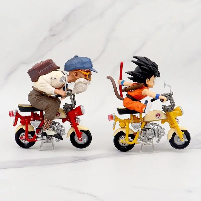 

New 13cm Dragon Ball gk motorcycle turtle immortal Sun Wukong hand-made motorcycle model doll desktop ornament boy gift