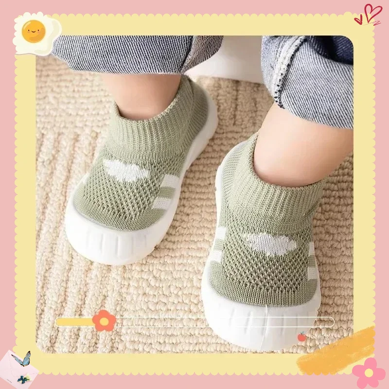 

Cute New Infant Soft-soled Toddler Fashionable Baby Mesh Shoes, Breathable Mesh Sandals, Children's Knitted Casual Shoes