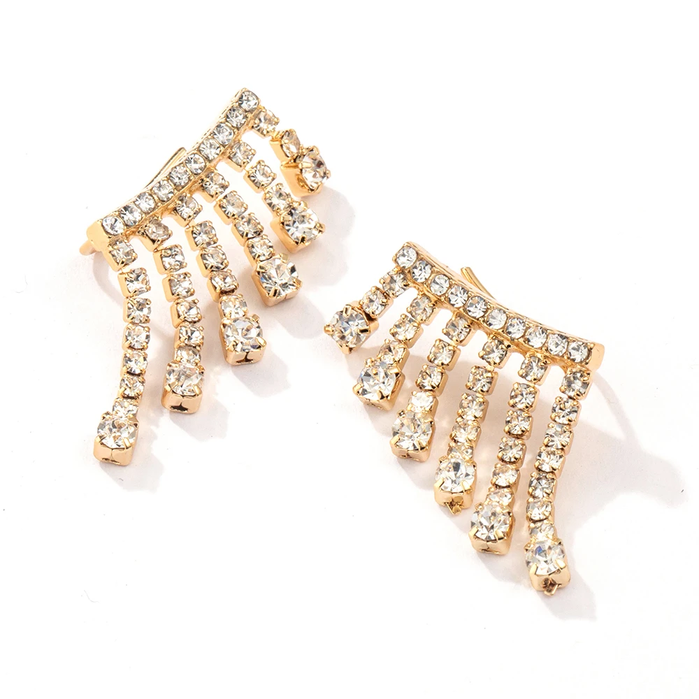 New Design Long Paved CZ Zircon Clip on Earrings Female Ear Cuff Set Stackable C Shaped Earcuffs Cartilage Earring for Women