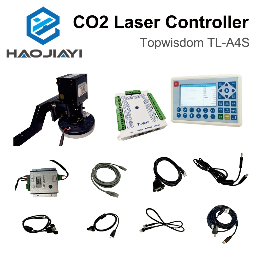 HAOJIAYI CO2 Laser Topwisdom TL-A4S Controller 4 Axes Motion Control Rotary Cutting Carving for Co2 Laser Engraving Cutting