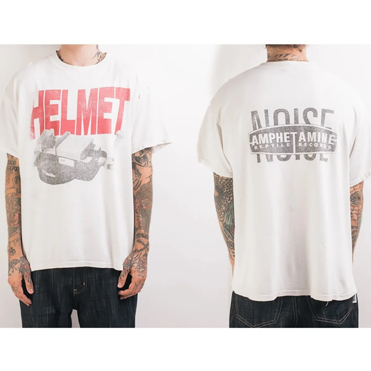 2026 Helmet Band Alternative Metal Rock American Retro Casual Vintage Loose Printed T-shirts for Men and Women