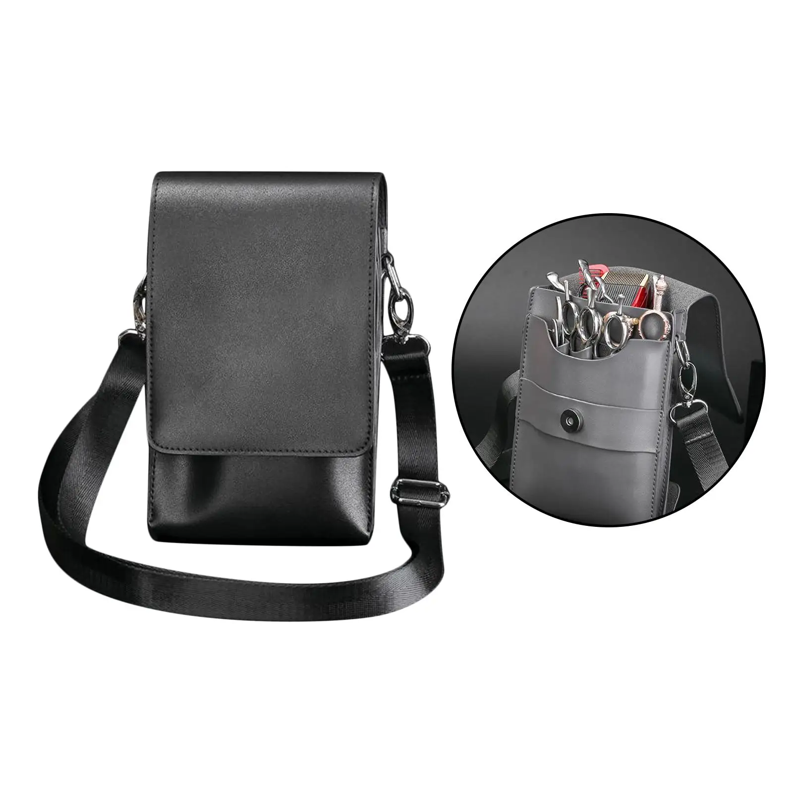 Hair Stylist Scissors Shear Leather Waist Pouch Holder Detachable Protection Holster for Barber Hairdresser Tools Bag