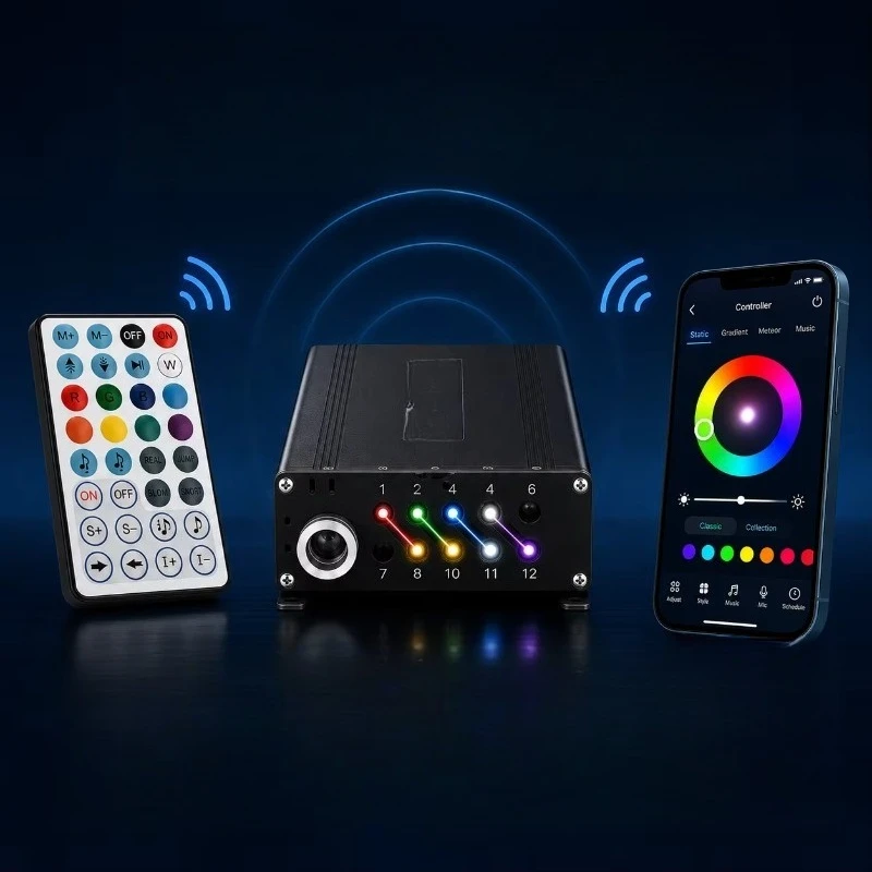 Fiber optic starry sky ceiling light channel flow suitable for car home theaters