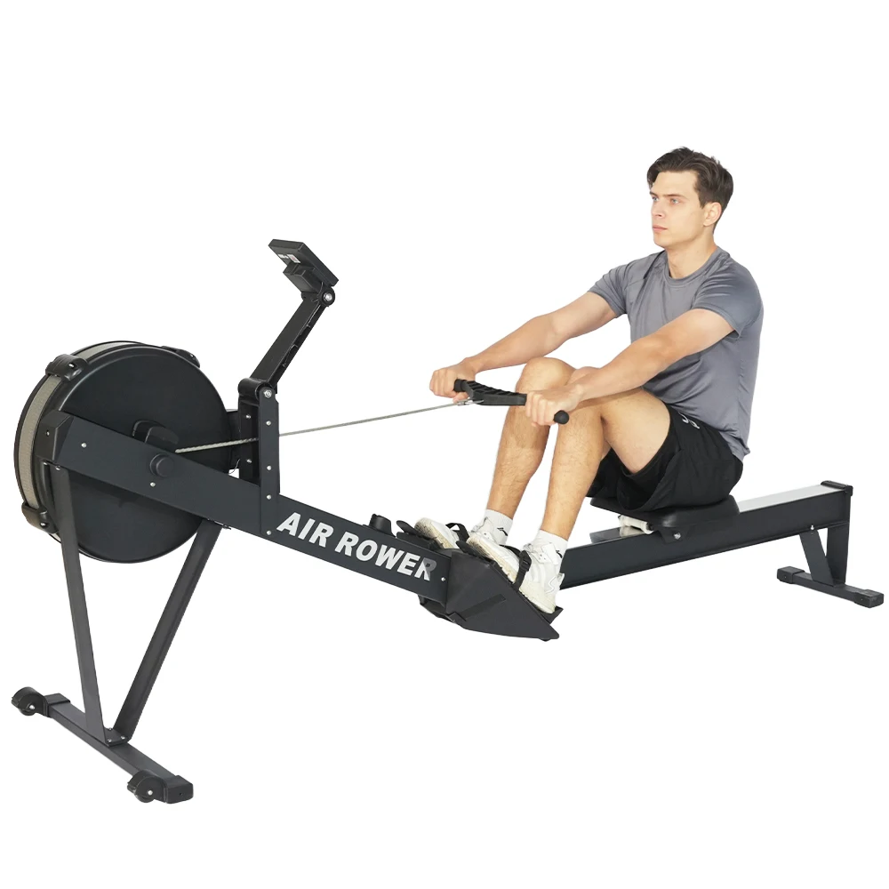 Durable Foldable Steel Air Resistance Rowing Machine Home Gym Fitness Equipment Commercial Air Rower Full