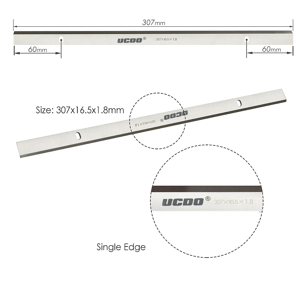 Imagem -02 - Ucdo-lâminas Plaina para Trabalhar Madeira Espessura Hss Lâminas para Zubr 5x1.8 mm 12 307x16.5x1.8 mm Unidades