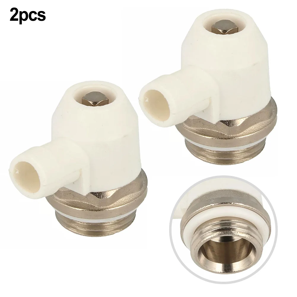 

2pcs 1/2" Radiator Vent Valve With Rotatable Drain Outlet Nose Brass Vent Plug Home Ventilation Replacement Parts