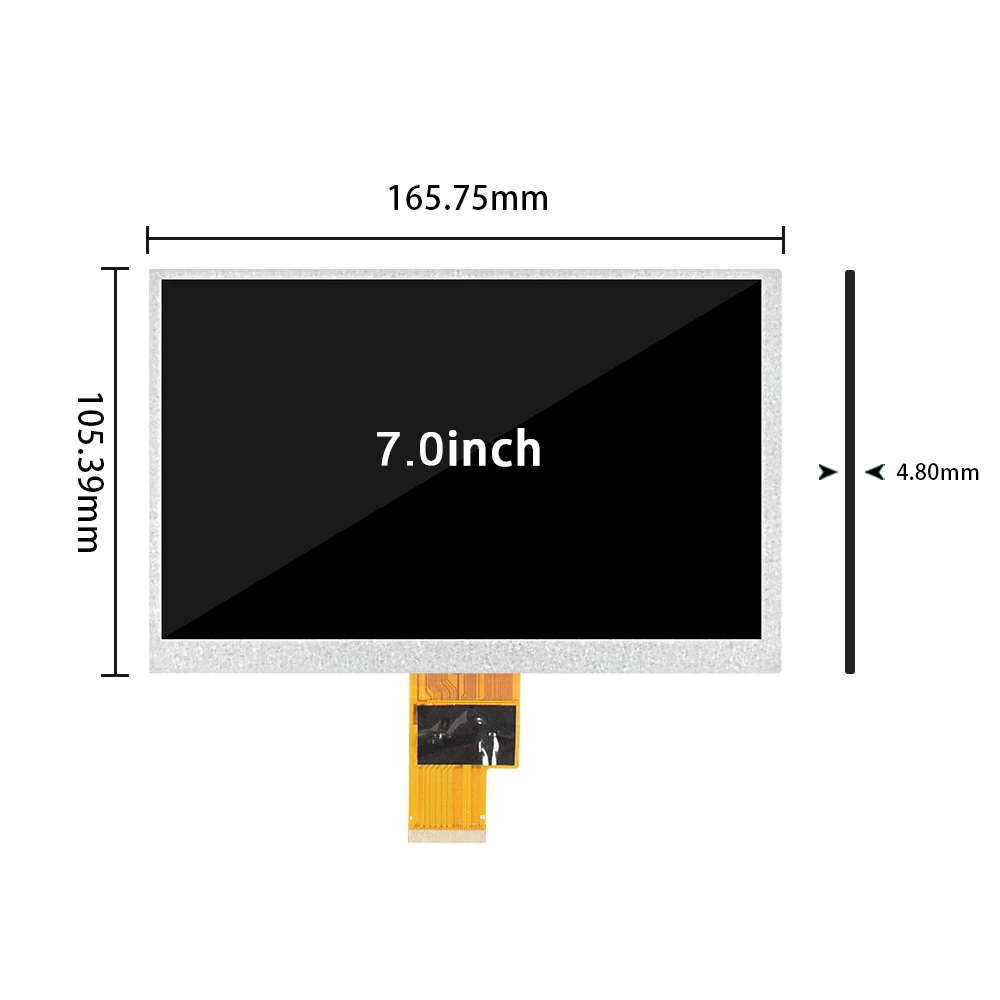 ZJ070NA-01P 7 inch 1024(RGB)×600 Resolution 500 Nits LCD Model for Android Tablet PC 1K HD Display Screen