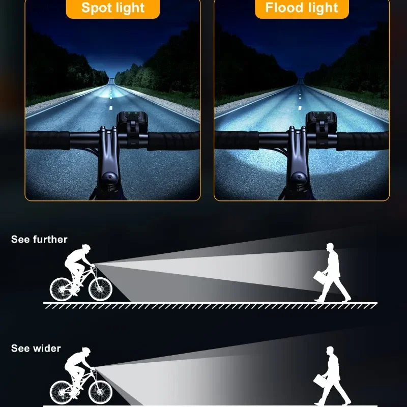 Juego de luces delanteras y traseras para bicicleta de montaña, linterna LED resistente al agua con carga USB, 1 par