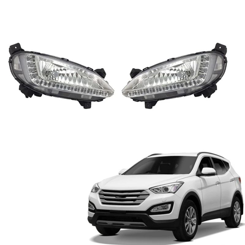 

Car LED DRL Fog Light For Hyundai Santa Fe IX45 2013-2017 Auto Driving Lamp Daytime Running Light Bumper Lamp