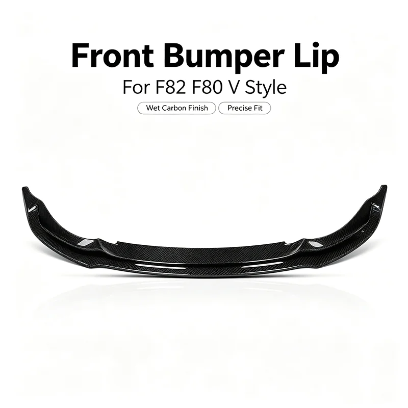 Carbon Fiber Front Bumper Lip For BMW F80 M3 F82 M4 2014-2020 V Style Front Lower Splitter Automotive Modification Parts
