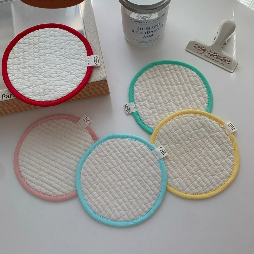 Korean Ins Bubble Checkered Color Contrasting Polyester Cotton Handmade Coaster Mat Dining Mat Placer Kitchen Restaurant Props