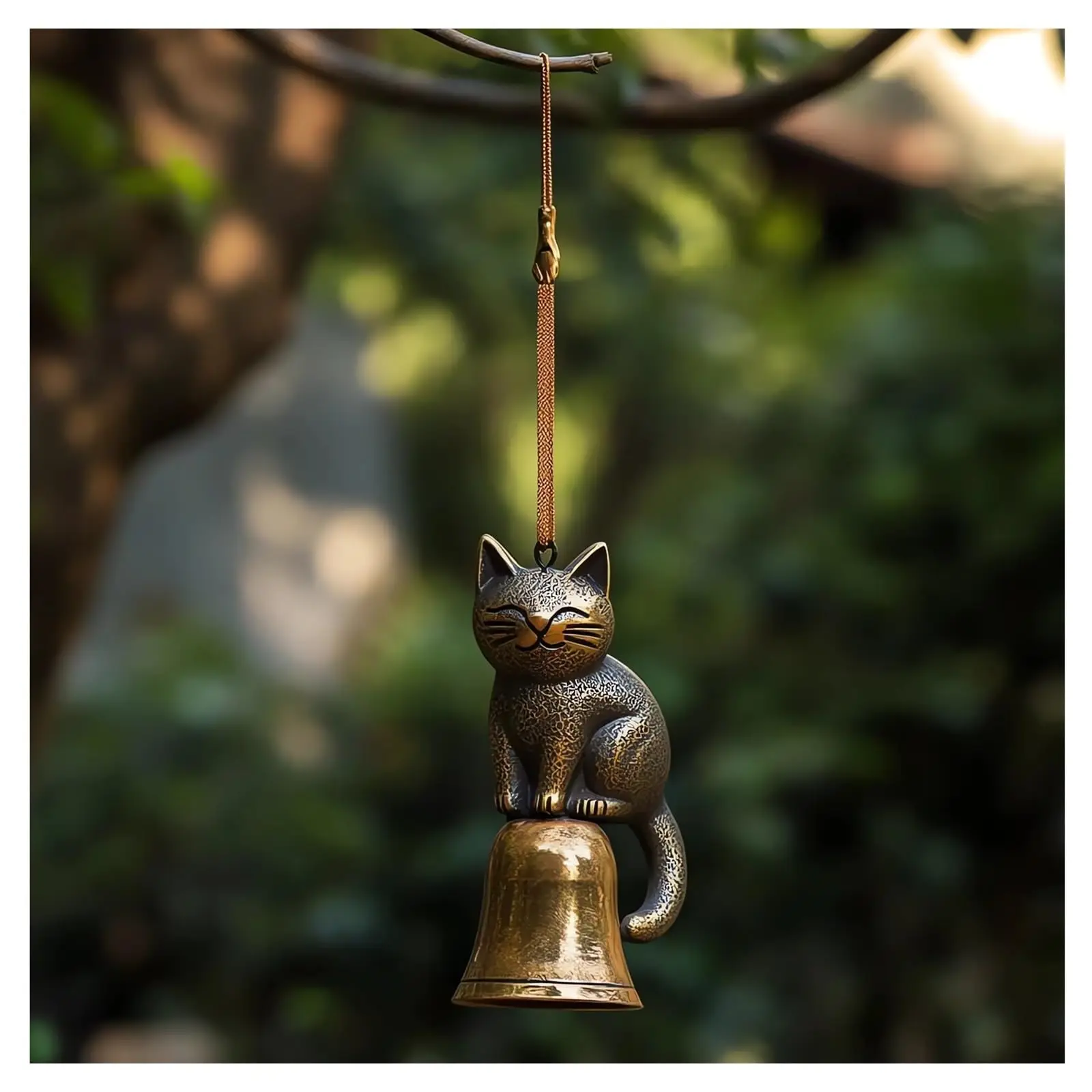 Brass Cat Wind Chimes Door and Window Decorations Outdoor Courtyard Iron Hanging Ornaments DIY Gift - Image 5
