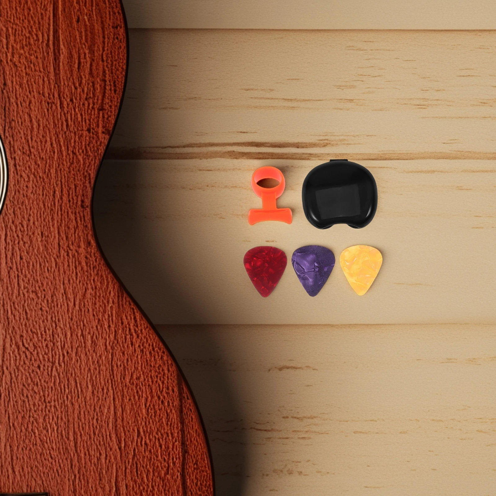 

Guitar Pick Ergonomic Holder Brass Finger Stand Electric Bass Accessories Grip Picks