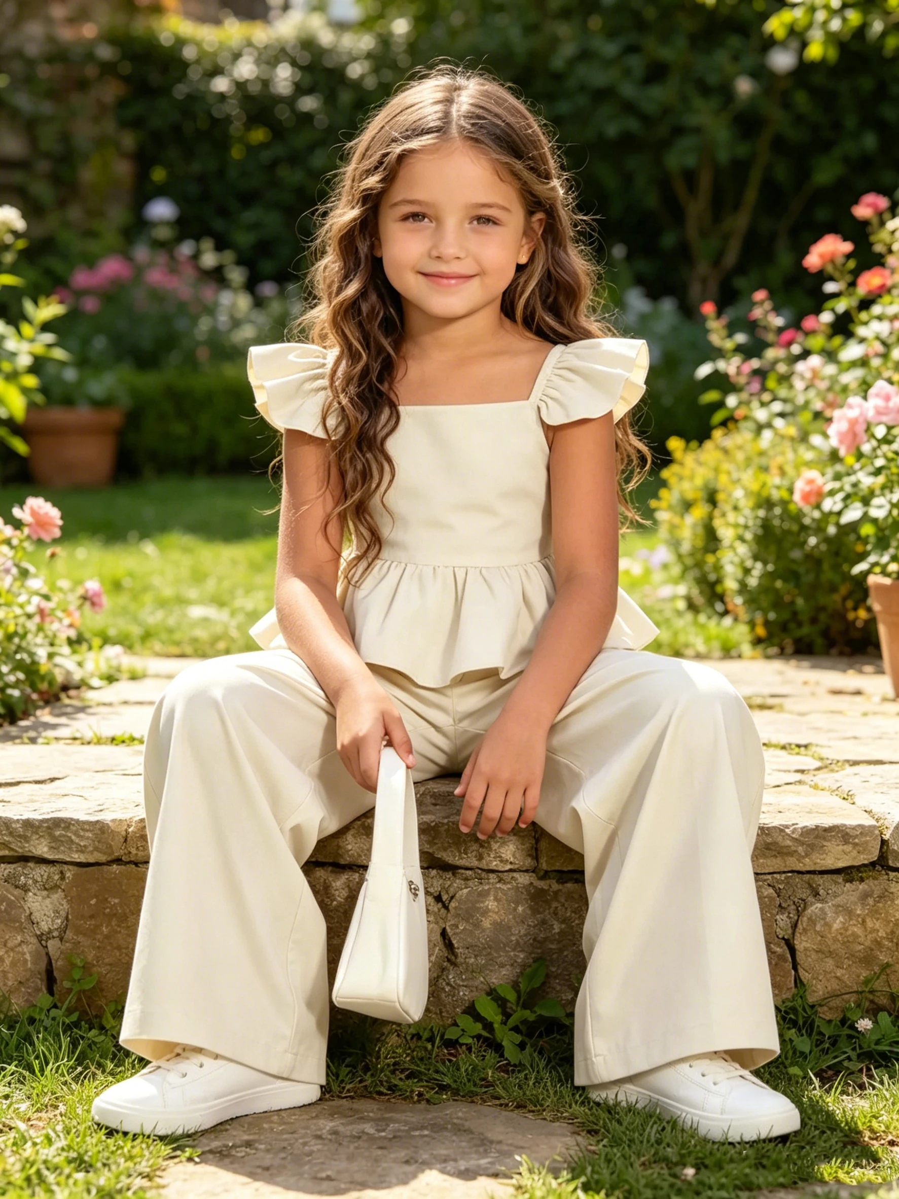 Kids Outdoor Jumpsuit - ชุดจั๊มสูทลำลองสำหรับเด็กผู้หญิง สไตล์โบว์ สำหรับใส่กลางแจ้ง ฤดูใบไม้ผลิ ฤดูร้อน เสื้อผ้าเด็กสไตล์ยอดนิยม