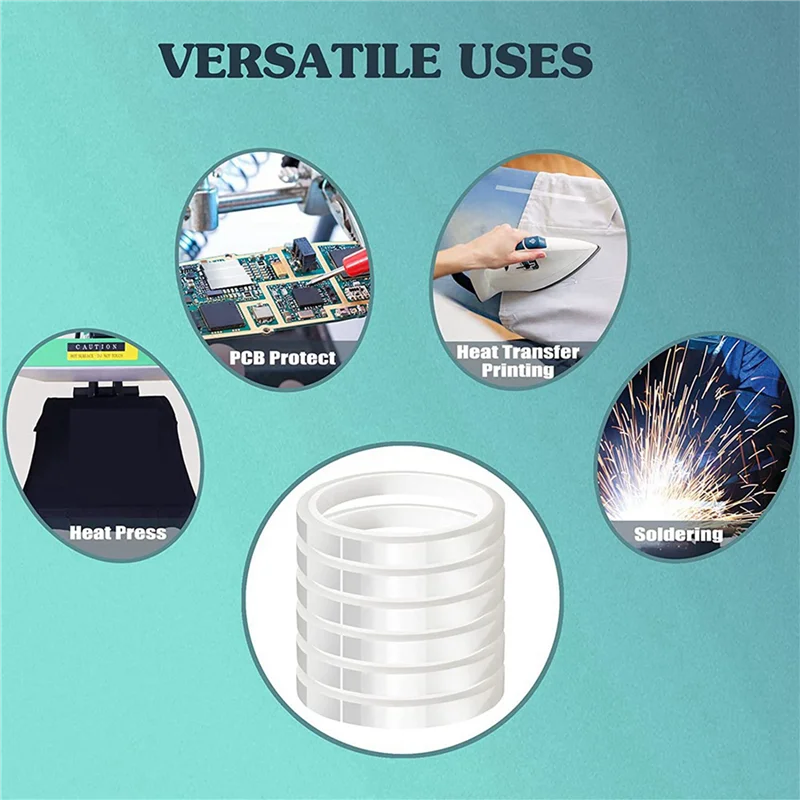 【Flash Sale】24 Rolls 10Mm X33M(108Ft) Clear Heat Tape For Heat Sublimation Press No Residue And Heat Transfer Vinyl